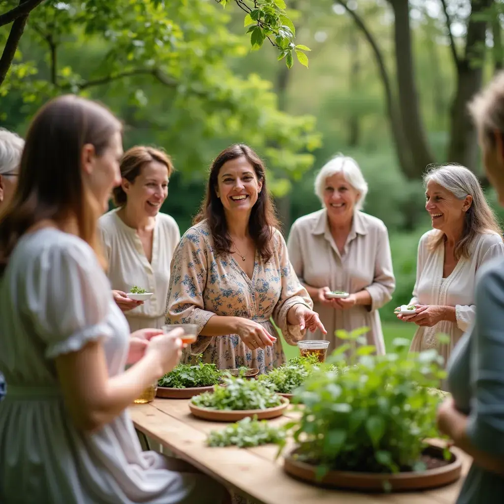 Mains versant de l'eau chaude sur des herbes dans une tasse, illustrant le processus d'infusion.